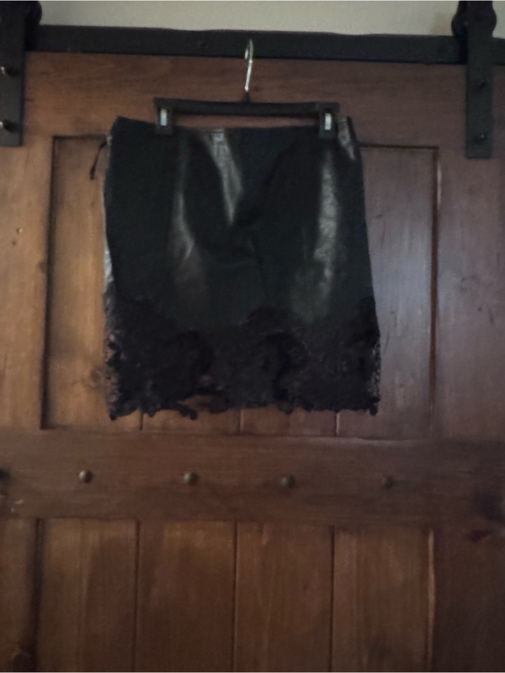 english rose Black Lace-Hem Mini Skirt